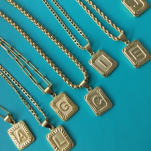 Colar de letras preenchidas em OURO 18K, colar de monograma, colar com nome personalizado, colar personalizado, presente para ele, presente para ela, presente de Natal