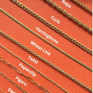 18K Gold Filled Chain Necklace, Valentines Day, Curb, Figaro, Vine,Rope Chain,Paperclip Chain,Snake Chain,Mother&#39;sDay Gift,Gift For Her,Him