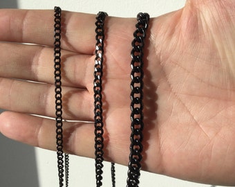 Black Curb Chain Necklace Men,Stainless Steel,Curb Chain,Valentine's Day,Waterproof Chain,Gift for him,Gift For Her,Curb Chain Choker.