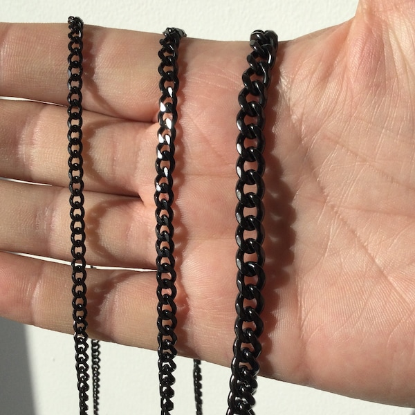 Black Curb Chain Necklace Men,Stainless Steel,Curb Chain,Valentine's Day,Waterproof Chain,Gift for him,Gift For Her,Curb Chain Choker.