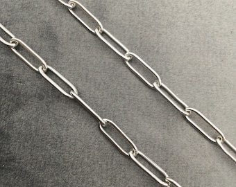 Silver Paperclip Chain Necklace,Dainty Chain,Gift For Kids,Mother's Day Gift,Link Chain Necklace,Everyday Chain Necklace Choker For Women.