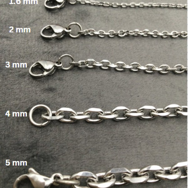 Silver Anchor Chain Necklace,Valentine's Day, Curb, Twist, Rope, Snake, Figaro, Dainty, Box, Paperclip Chain, Waterproof Chain, Gift for Her