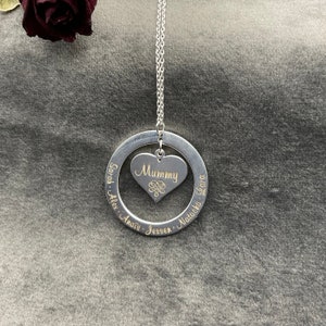 Personalized Family Name Necklace: Sterling Silver Children&#39;s Names Gift
