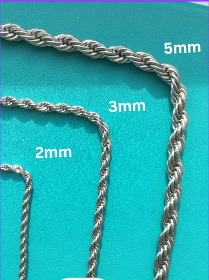 Sterling silver chain rope design – wishesanddream