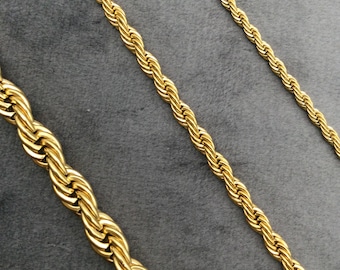 18K Gold Filled Rope Chain Necklace,Valentine's Day, Twisted Rope Chain, Twist Gold Chain Necklace, Gift For Him, Perfect Gift For Her,