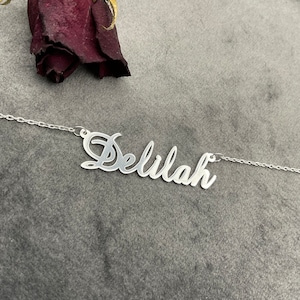 Collar con nombre personalizado, joyería personalizada, collar con nombre, joyería con nombre, regalo para mamá, collar de plata, regalo para el día de la madre, regalo para dama de honor