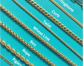 18K Gold Filled Chain ketting, Curb, Figaro, Dainty, Rope Chain, Valentijnsdag, Paperclip Chain, Snake Chain, Moederdag Cadeau, Cadeau voor haar