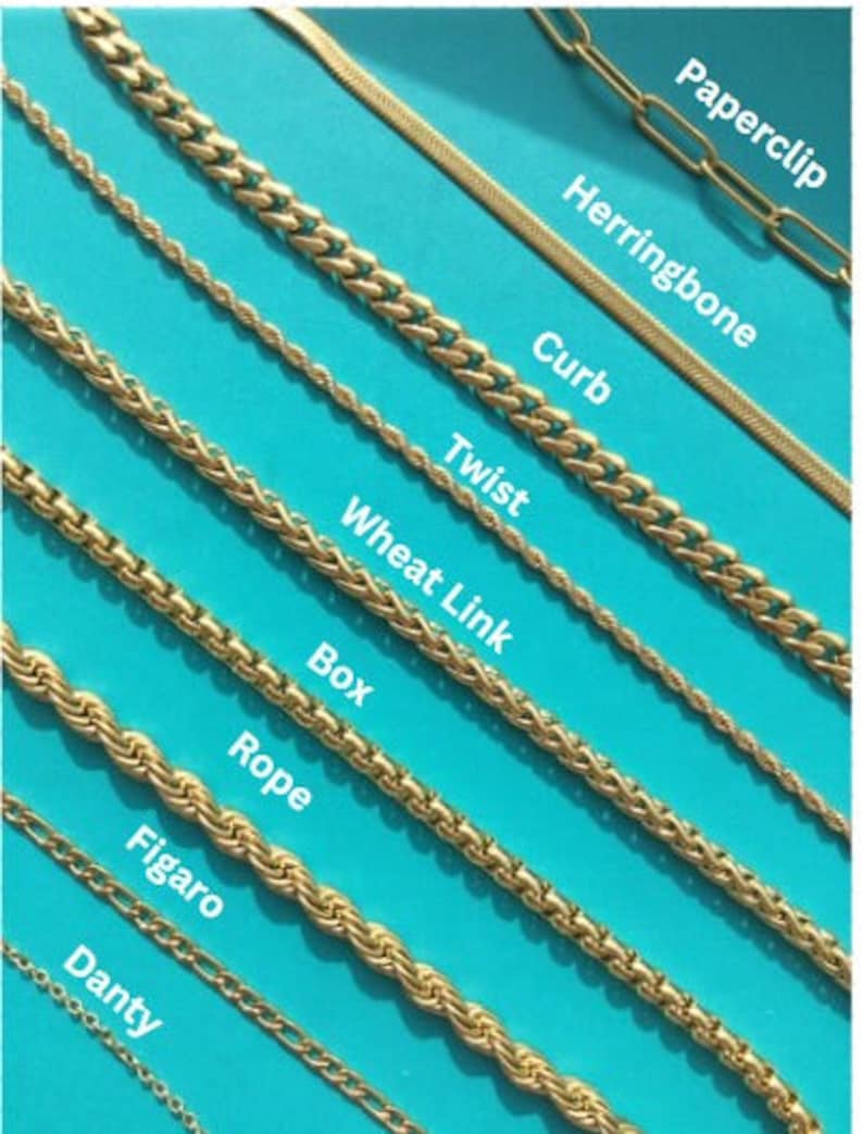 18K Gold Filled Chain Bracelet, Curb ,figaro, Dainty, Rope Chain