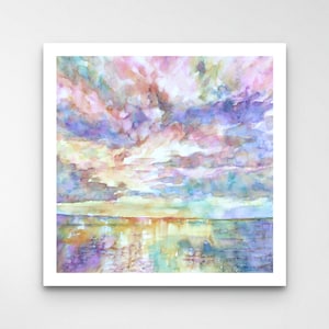 Abstract Ocean Watercolour Painting Print, Contemporary Art, Watercolour Landscape, Fine Art Print, Large Prints, Watercolour Wall Art