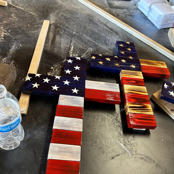 American flag cross