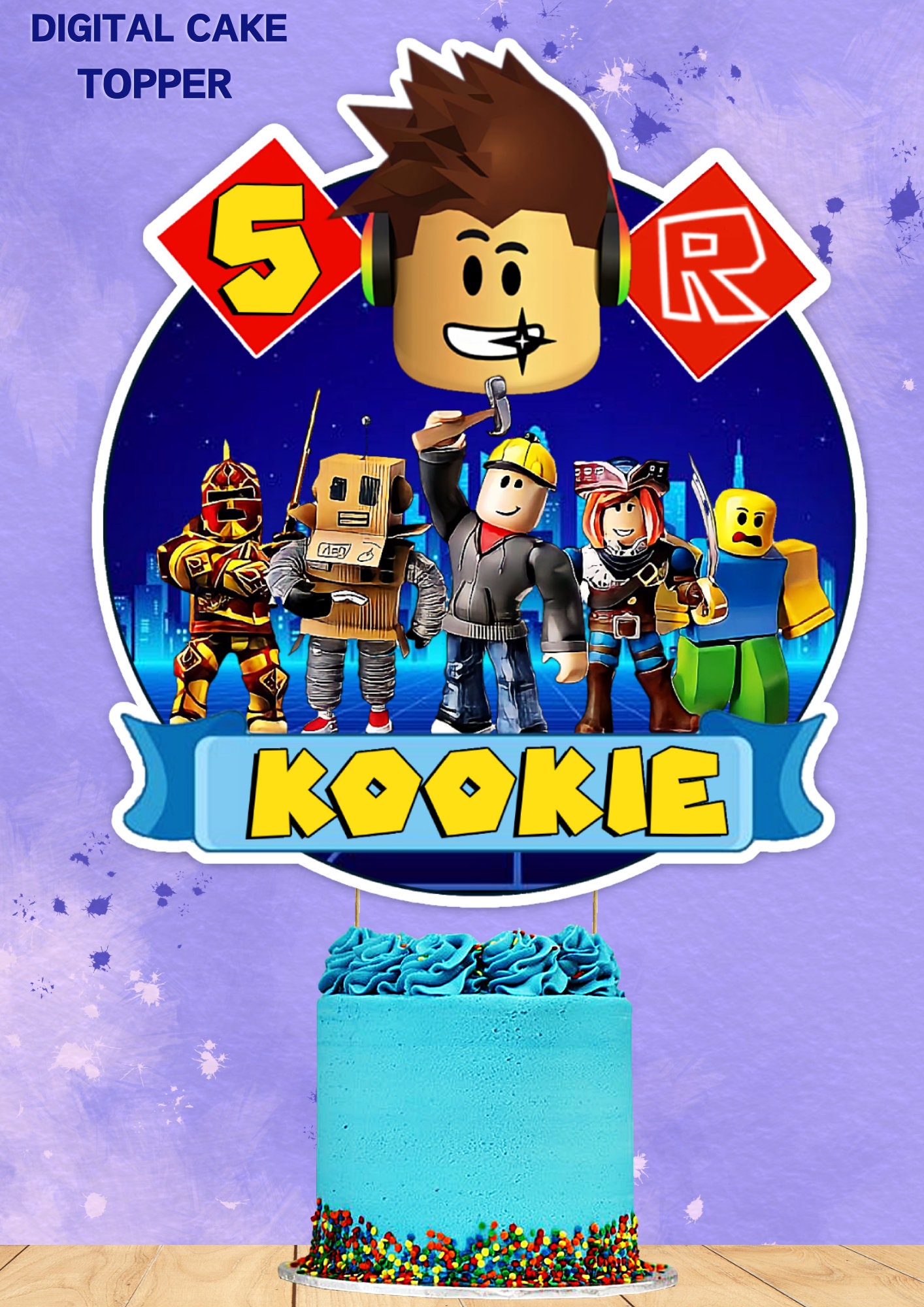 Roblox Cake Topper/ Roblox Game Printable Digital Cake Topper /roblox ...