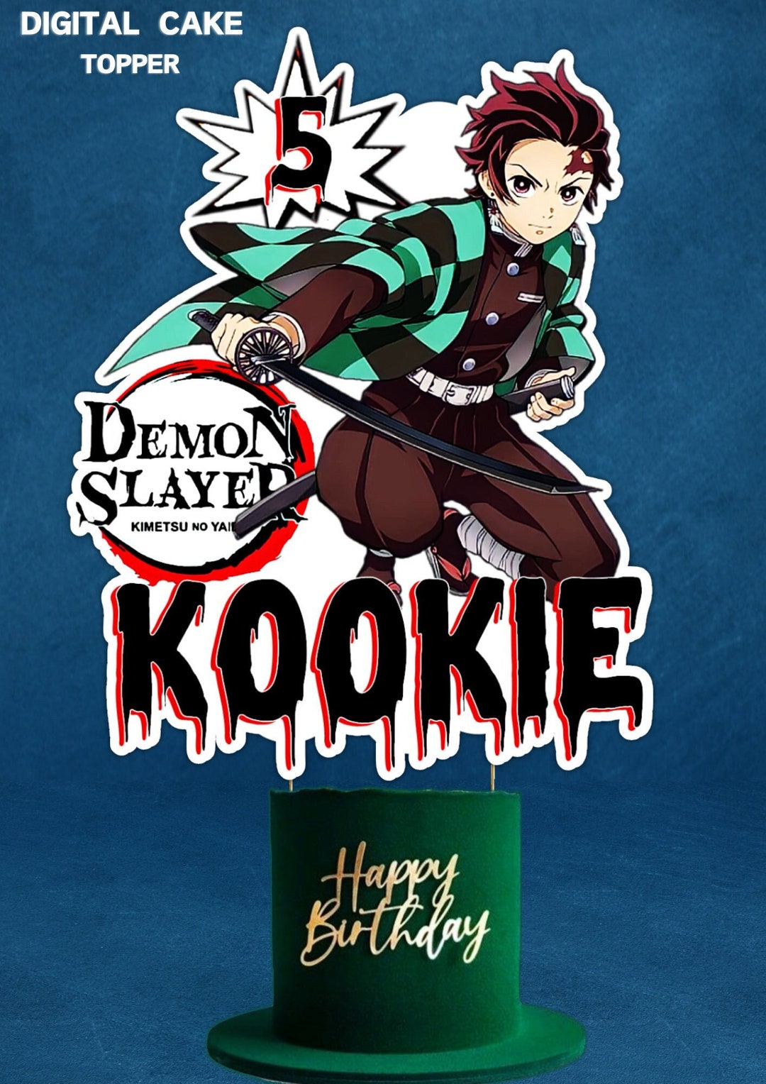 Demon Slayer Printable Cake Topper Demon Slayer Tanjiro Cake Topper Demon Slayer Printable Cake Topper Demon Slayer Tanjiro Cake Topper