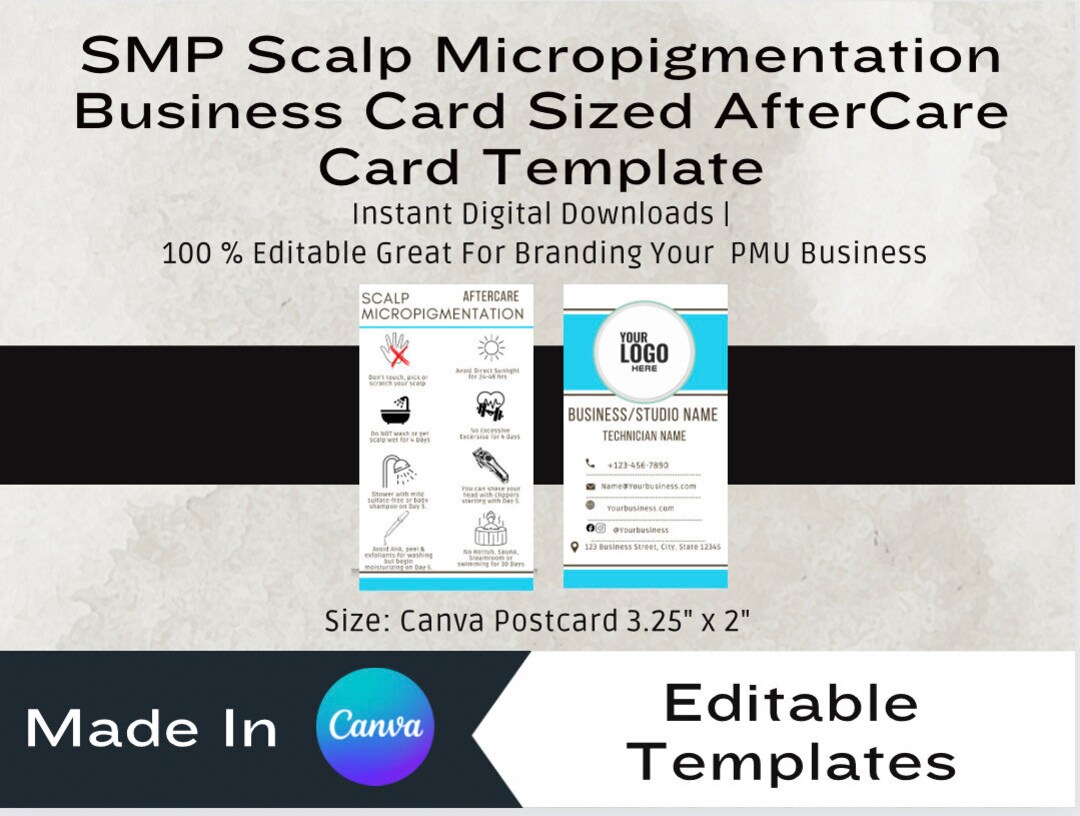 SMP Scalp Micropigmentation Small Business Sized Aftercare Etsy