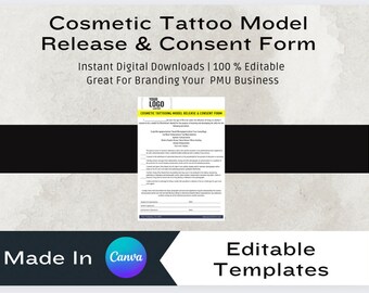 PMU-Modell Zustimmung, Freigabeformular, bearbeitbare Vorlage, kosmetisches Tattoo, jetzt herunterladen