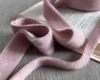 Pale Mauve Faux Fur Ribbon 12mm/30mm, Pale Purple Faux Mink Fur Trim for Sewing and Crafting, Decorative Fur Ribbon