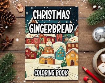 Christmas Gingerbread Coloring Book, 50 Gingerbread House Designs, 8.5 x 11