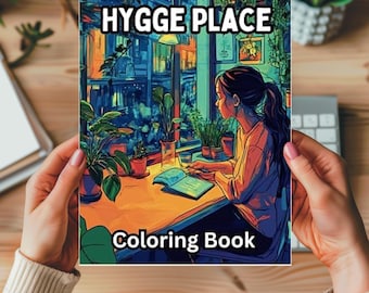 Hygee Place Coloring Book, 50 Cozy Designs, 8.5 x 11