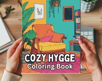 Cozy Hygee Coloring Book, 50 Cozy Designs, 8.5 x 11