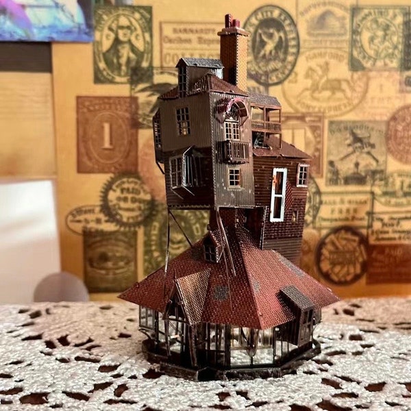 The Burrow home of the Weasley family| DIY Miniature Kits| Magic Mini 3D Craft Model|Harry Potter Fun Room Decors Birthday Gift| Metal Model