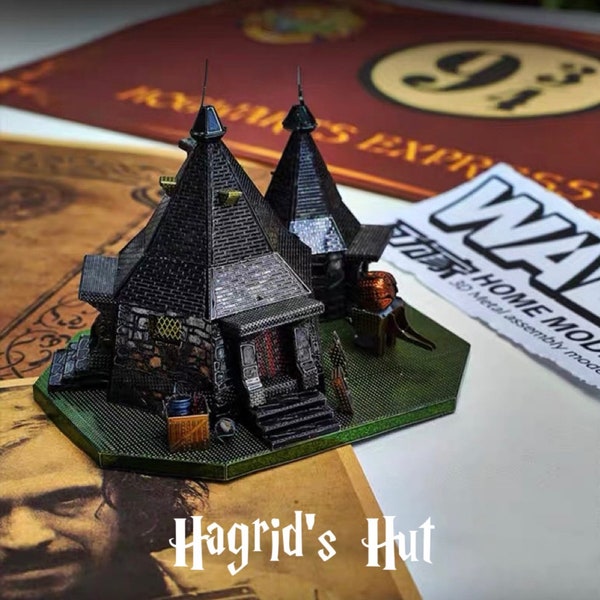 Hagrids Hütte mit Werkzeugset| DIY Miniatur |Kits Mini 3D Metall Modell | Harry Potter Thema Zimmer Dekore Geburtstagsgeschenk