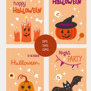 Gruseliges Halloween SVG Set Postkarte für Einladungen