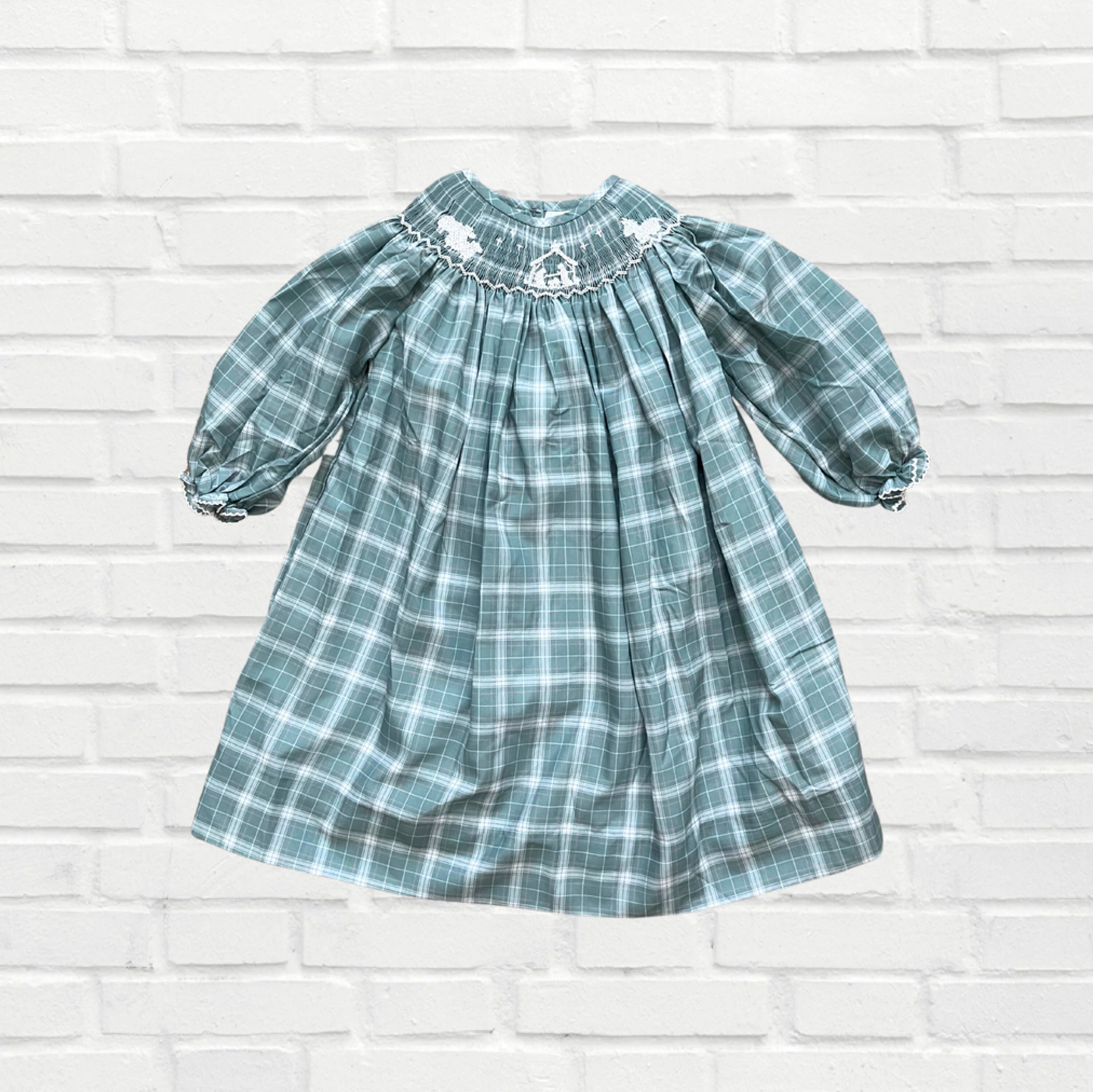 girls christmas dress smocked plaid holiday party NEW Uniqlo Smark Ankle Women's Green Straight High Waist Trousers Dres –  Brie main image 0