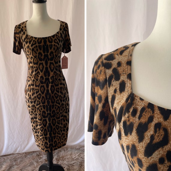 The FRAN Dress: 1990s Leopard Print Pencil Dress … - image 1