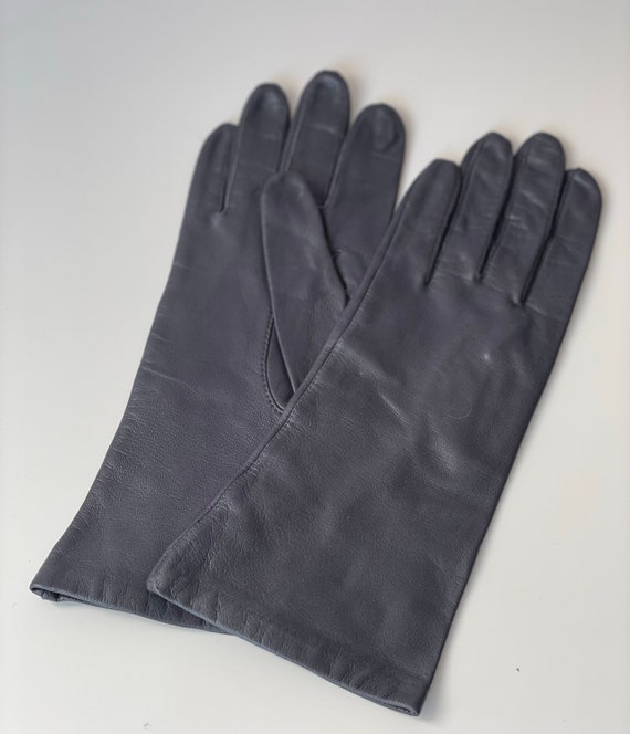 1960s Gray Leather Gloves by Aris, size 6.5