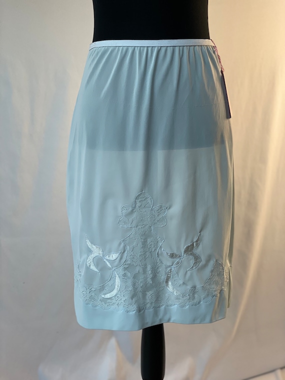 The CINDY Slip: 1960s Baby Blue Knee Length Slip - image 1