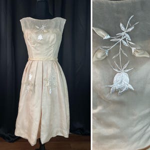 The RENEE Dress (XS): 1950s Cream Party Dress by Jane Andre