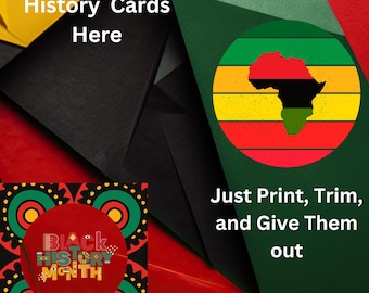 Juego de tarjetas de historia afroamericana 2 y 2 regalos gratis. Este es un producto digital descargable, no se envía ningún producto físico.