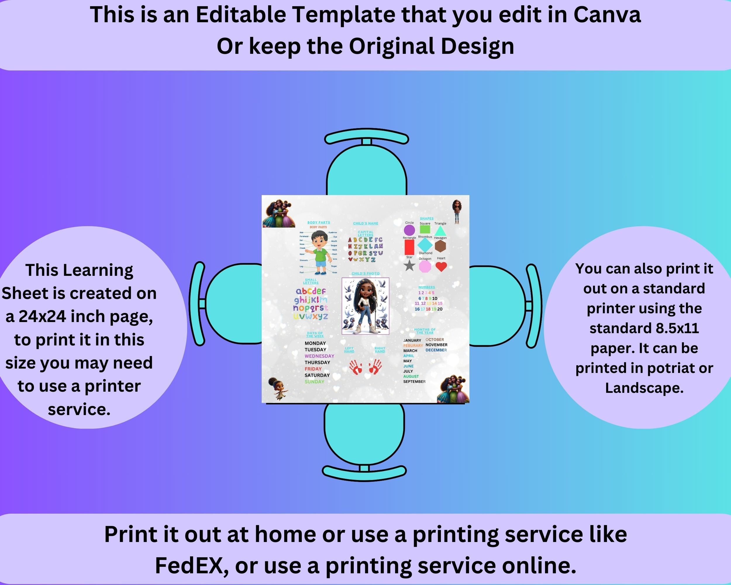 Learning Table: Editable Tabletop Learning Sheet Template You Edit ...