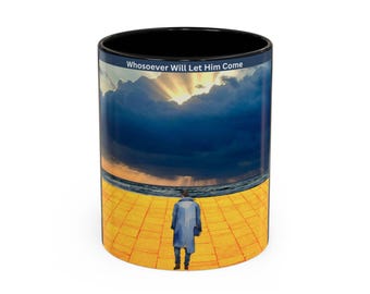 Taza de café — Taza con diseño inspirador y paisajístico "Quienquiera que le permita venir" (325 ml/444 ml)