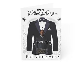 Tarjeta personalizada para el Día del Padre con foto y nombre. Producto físico.
