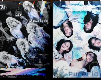 LE SSERAFIM Tumblr Diseño Kpop Arte Pureflow Póster Combo (2 en 1) - Descarga digital