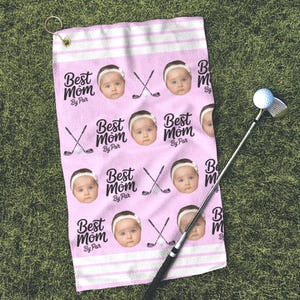 Aangepaste golfhanddoek – gepersonaliseerd golfcadeau voor vader met kinderfoto, cadeaus voor vader, op maat golfcadeau vaderdag, cadeau golfliefhebber, cadeaus voor hem afbeelding 2