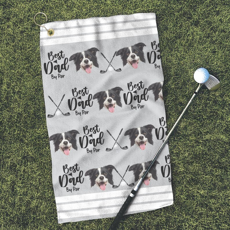 Aangepaste golfhanddoek – gepersonaliseerd golfcadeau voor vader met kinderfoto, cadeaus voor vader, op maat golfcadeau vaderdag, cadeau golfliefhebber, cadeaus voor hem afbeelding 5
