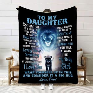Daughter Blanket from Dad Personalized Gift for Daughter from Father Birthday Gift for Daughter Custom Name Blanket from Dad Special Gift