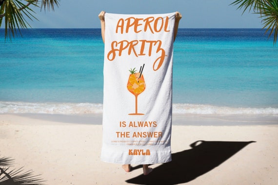 Personalized Aperol Spritz Beach Towel: Funny Alcohol Quote