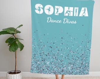 Personalized Dancer Blanket with Name and Team, Custom Dance Gift, Ballet Gift