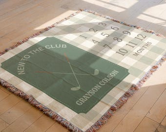 Personalized Milestone Blanket, Golf Nursery Decor, Baby Shower Gift, New Parent Gift