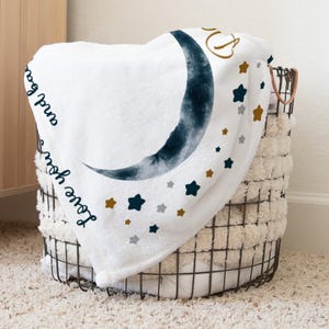 Manta personalizada con luna y estrellas para hitos de bebé/regalo para recién nacido