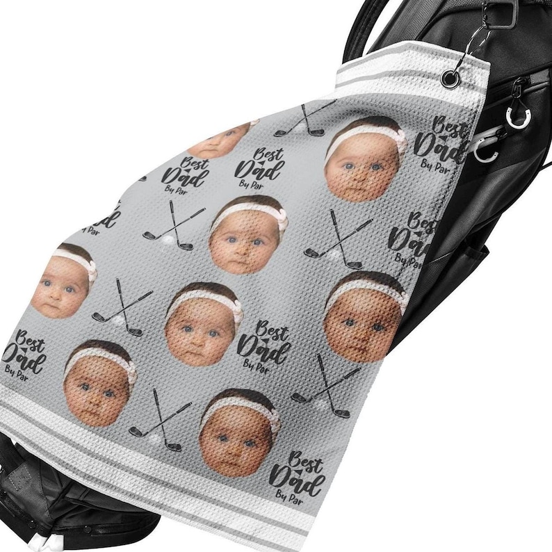 Aangepaste golfhanddoek – gepersonaliseerd golfcadeau voor vader met kinderfoto, cadeaus voor vader, op maat golfcadeau vaderdag, cadeau golfliefhebber, cadeaus voor hem afbeelding 9