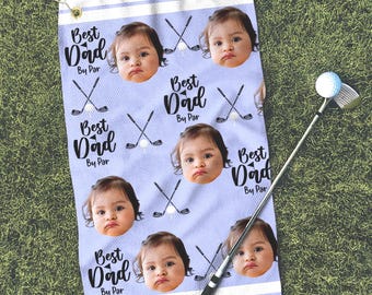 Custom Golf Towel – Personalized Golf Gift for Dad With Kids Photo, Dad gifts, Custom Father's Day Golf Gift, Golf Lover Gift, Gifts For Him