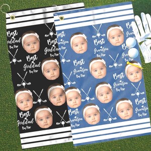 Aangepaste golfhanddoek – gepersonaliseerd golfcadeau voor vader met kinderfoto, cadeaus voor vader, op maat golfcadeau vaderdag, cadeau golfliefhebber, cadeaus voor hem afbeelding 6