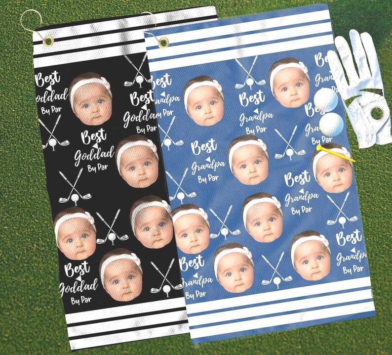 Aangepaste golfhanddoek – gepersonaliseerd golfcadeau voor vader met kinderfoto, cadeaus voor vader, op maat golfcadeau vaderdag, cadeau golfliefhebber, cadeaus voor hem afbeelding 6