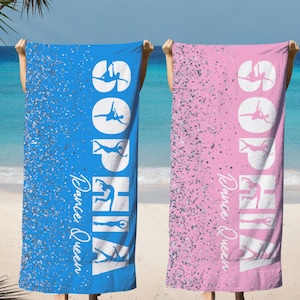 Personalized Dancer Beach Towel: Custom Name Gift