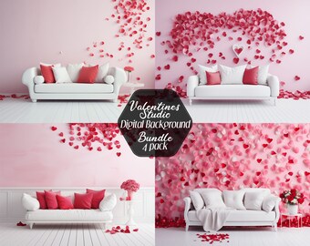 SJOLOON Valentinstag Fotohintergrund 1,5 X 2,8 M – Mit Roten Herzen, Aus Vliesstoff | Ideal Für Fotoshootings, Parties & Deko