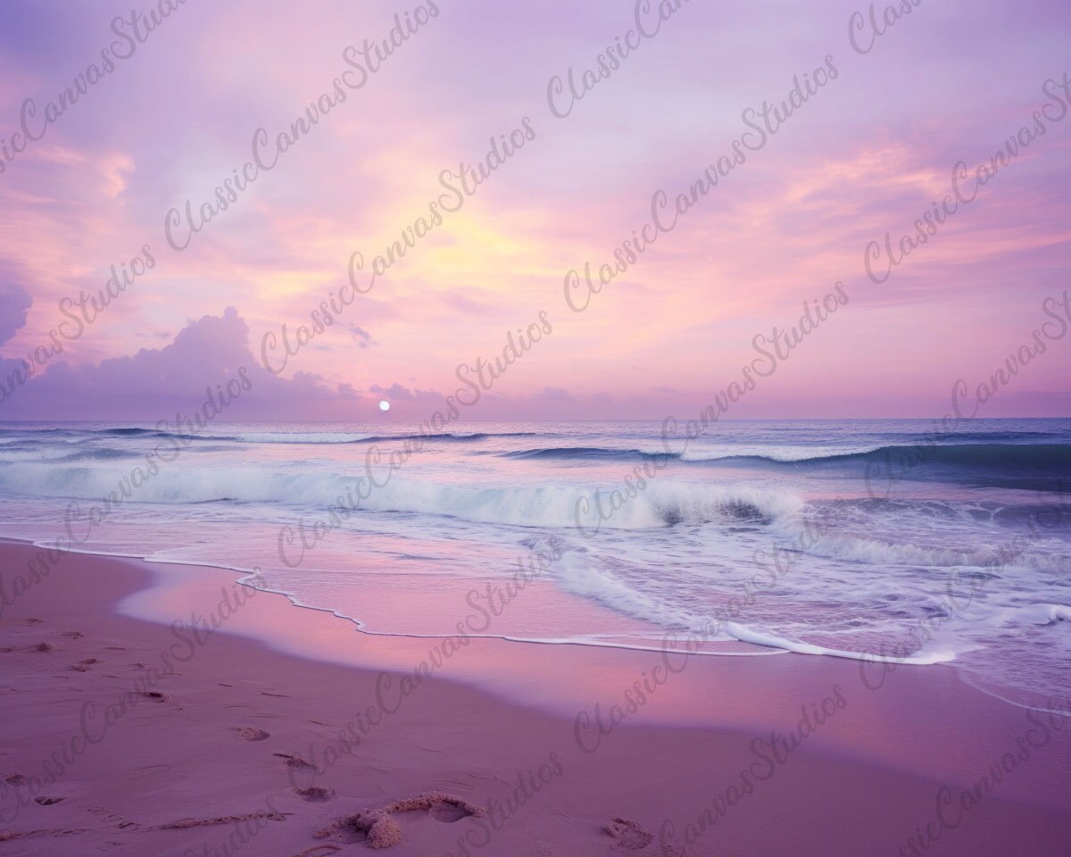 Sunset Beach Digital Background, Maternity Background, Romantic Couples