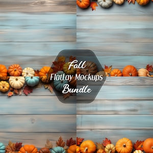 Fall Flat Lay Mockup Bundle 6 pack | Fall Mockup | Product Background | Lifestyle Photo | Halloween Background | Farmhouse, Top View